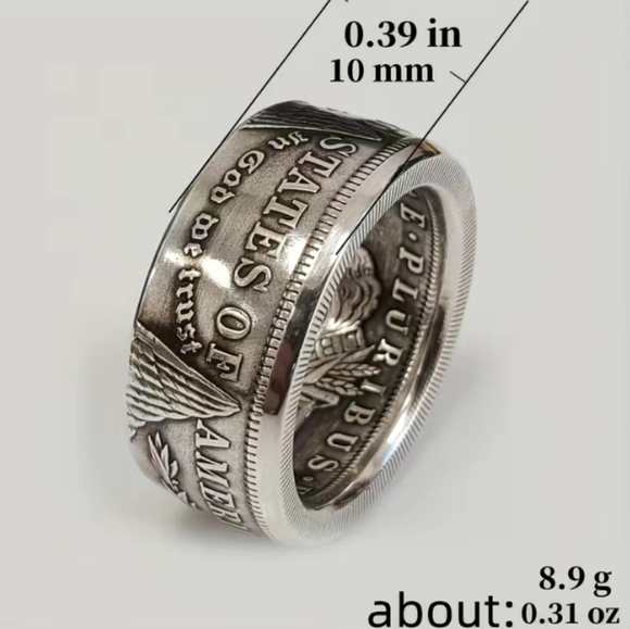 Mens United States of America Silver Ring - Picture 3 of 5